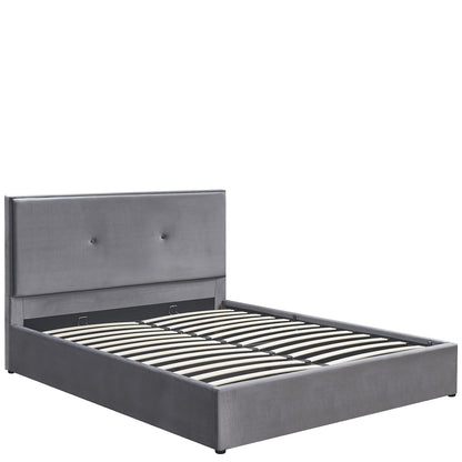 Κρεβάτι Υπέρδιπλο ArteLibre YUMA Γκρι Ύφασμα Για Στρώμα 160x200cm - Hippiehome.gr