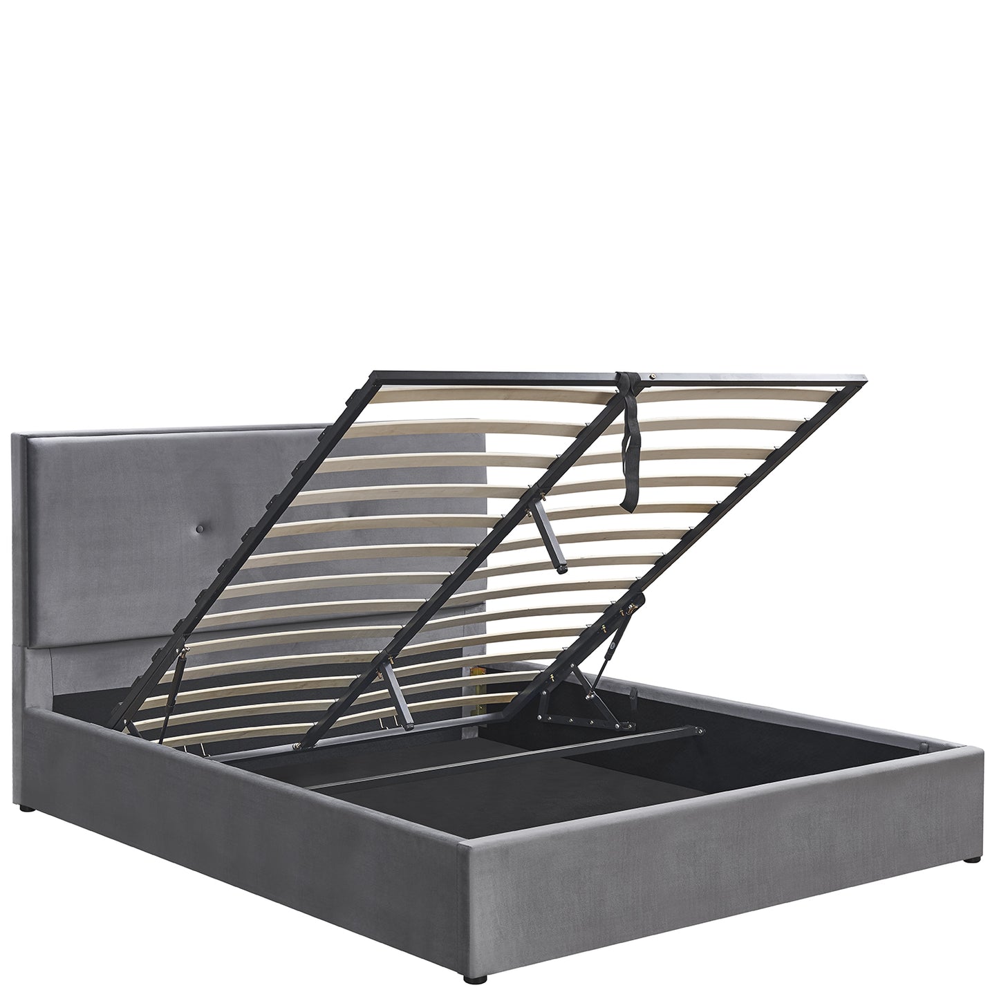 Κρεβάτι Υπέρδιπλο ArteLibre YUMA Γκρι Ύφασμα Για Στρώμα 160x200cm - Hippiehome.gr