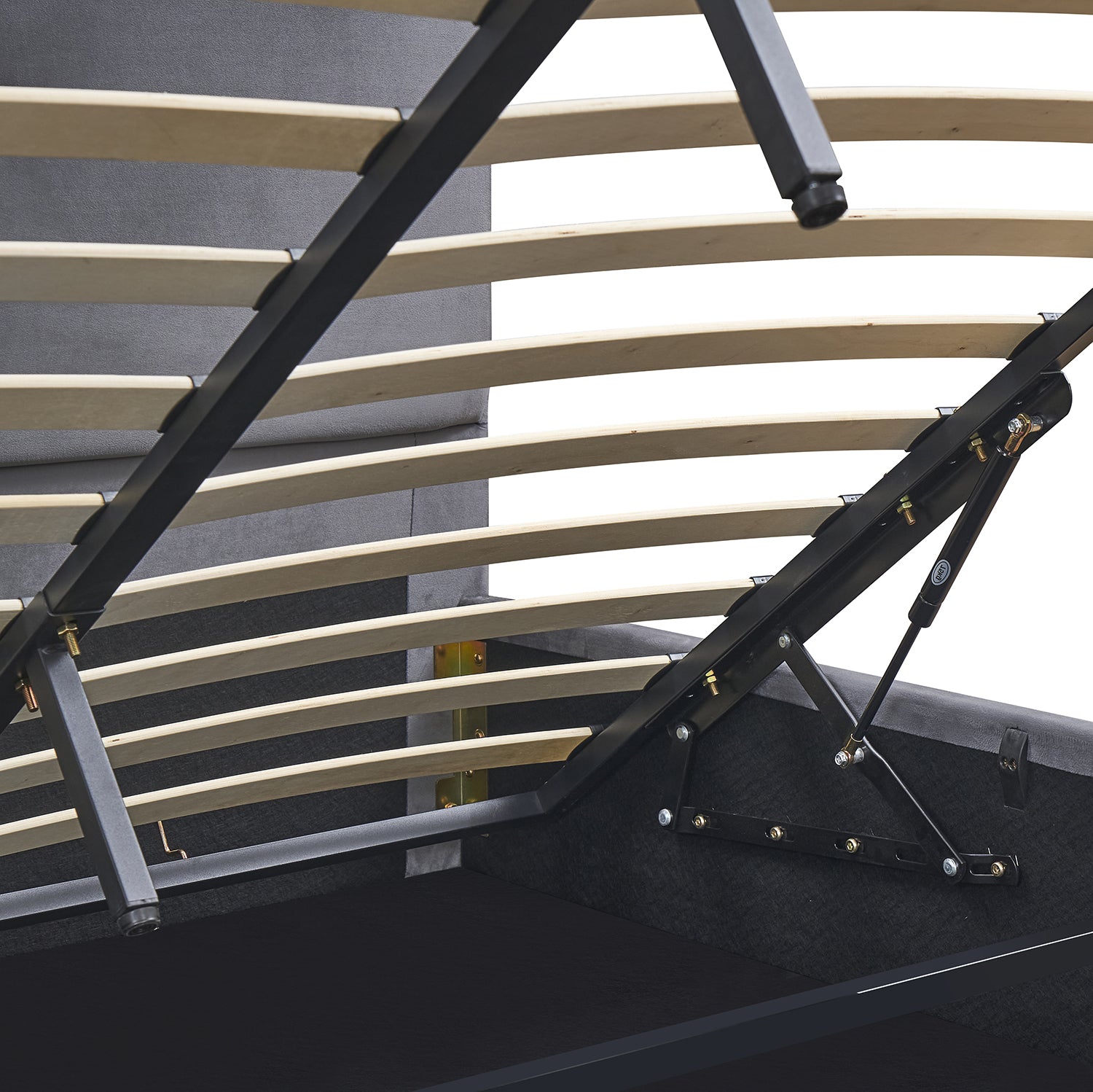 Κρεβάτι Υπέρδιπλο ArteLibre YUMA Γκρι Ύφασμα Για Στρώμα 160x200cm - Hippiehome.gr