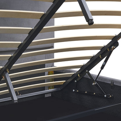 Κρεβάτι Υπέρδιπλο ArteLibre YUMA Γκρι Ύφασμα Για Στρώμα 160x200cm - Hippiehome.gr