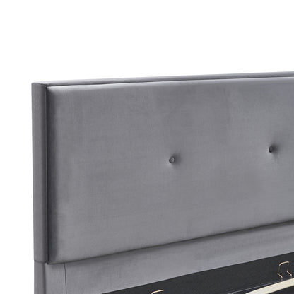 Κρεβάτι Υπέρδιπλο ArteLibre YUMA Γκρι Ύφασμα Για Στρώμα 160x200cm - Hippiehome.gr