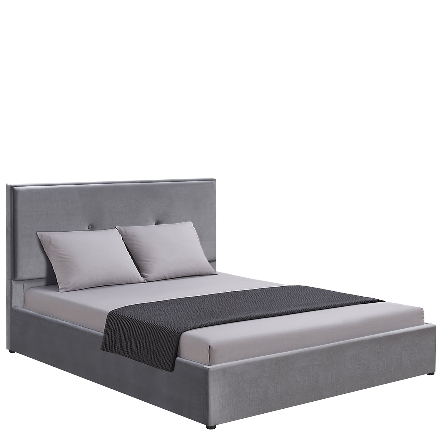 Κρεβάτι Υπέρδιπλο ArteLibre YUMA Γκρι Ύφασμα Για Στρώμα 160x200cm - Hippiehome.gr