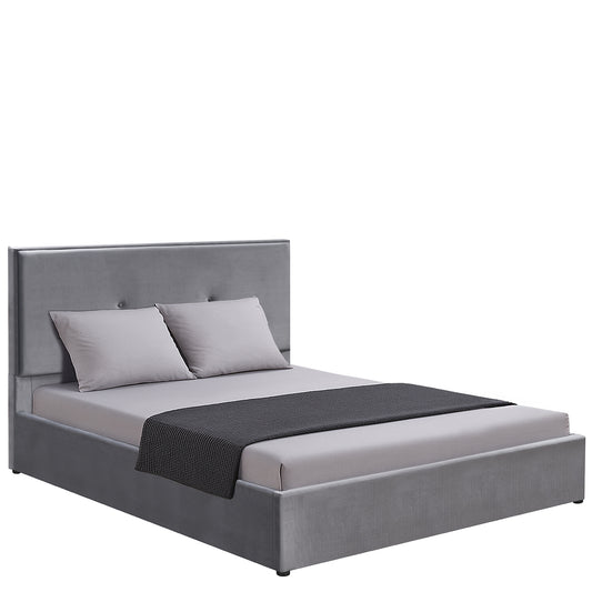 Κρεβάτι Υπέρδιπλο ArteLibre YUMA Γκρι Ύφασμα Για Στρώμα 160x200cm - Hippiehome.gr