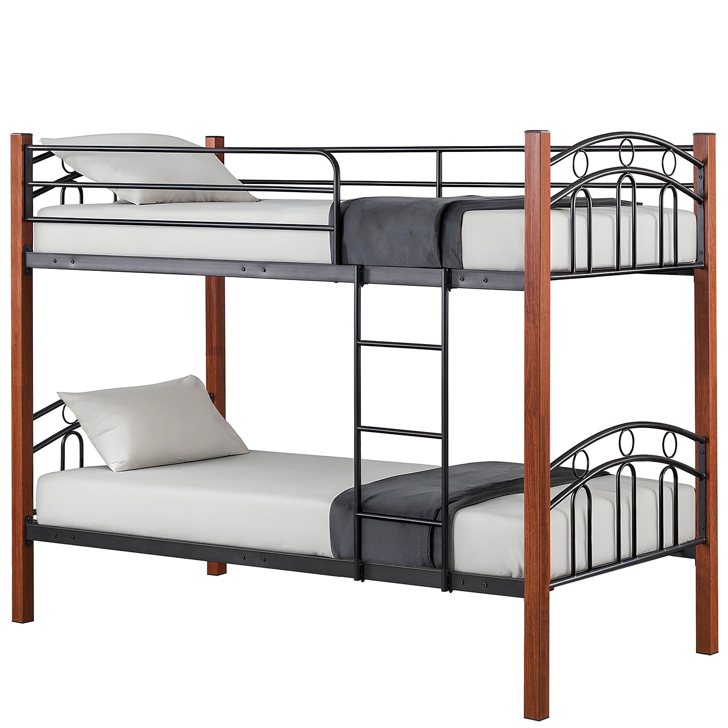 Κουκέτα ArteLibre KETCHUM Μαύρο/Καρυδί Για Στρώμα 90x190cm - Hippiehome.gr