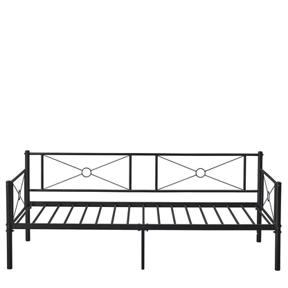 Καναπές Κρεβάτι ArteLibre CIMARRON Μαύρο Μέταλλο Για Στρώμα 90x190cm - Hippiehome.gr