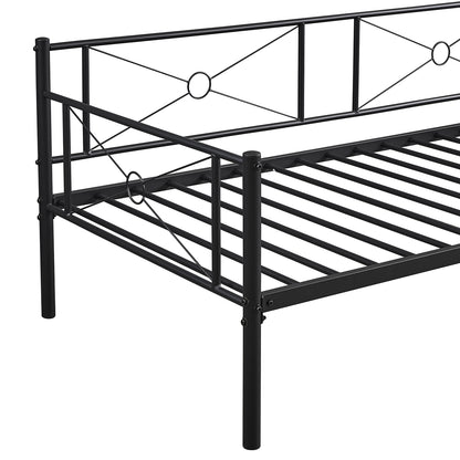 Καναπές Κρεβάτι ArteLibre CIMARRON Μαύρο Μέταλλο Για Στρώμα 90x190cm - Hippiehome.gr