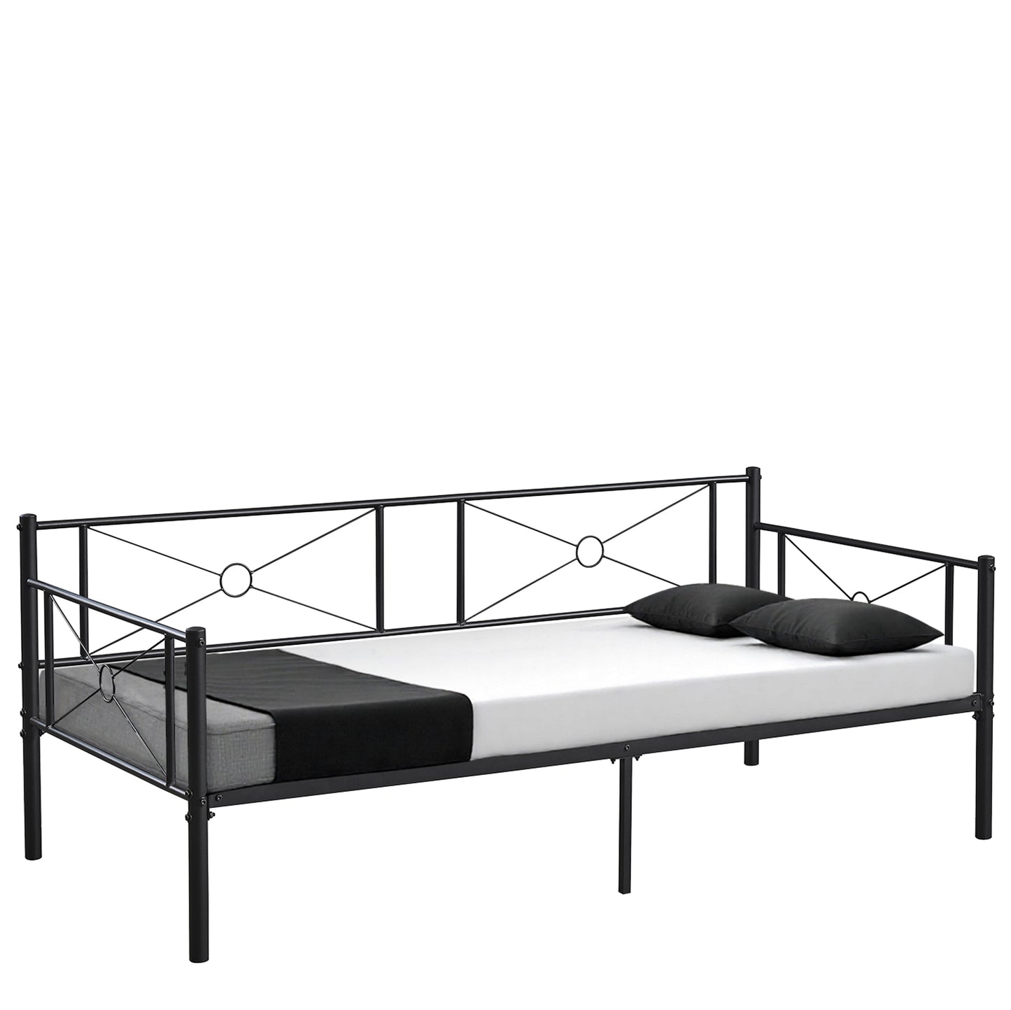 Καναπές Κρεβάτι ArteLibre CIMARRON Μαύρο Μέταλλο Για Στρώμα 90x190cm - Hippiehome.gr