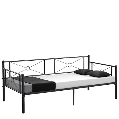 Καναπές Κρεβάτι ArteLibre CIMARRON Μαύρο Μέταλλο Για Στρώμα 90x190cm - Hippiehome.gr
