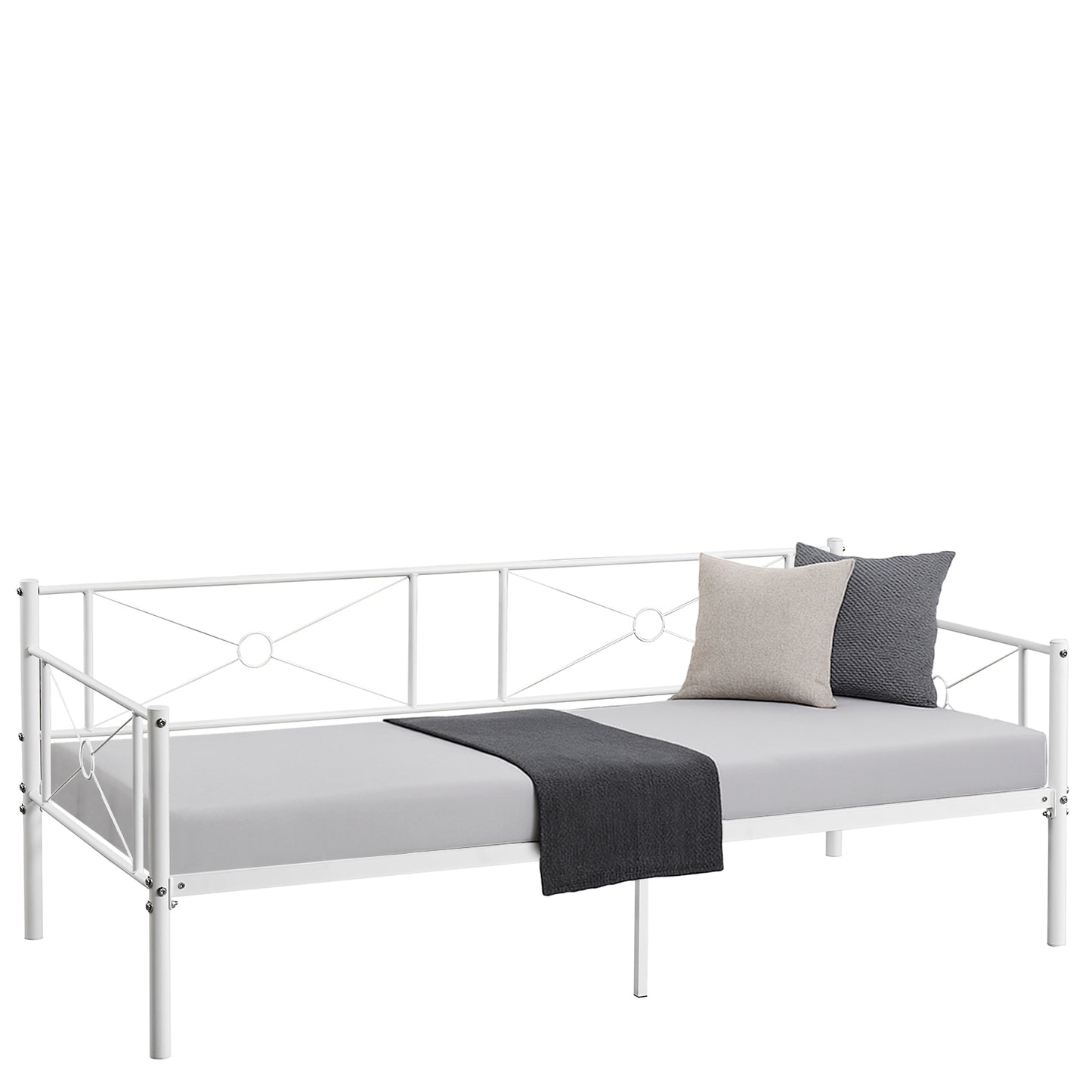 Καναπές Κρεβάτι ArteLibre CIMARRON Λευκό Μέταλλο Για Στρώμα 90x190cm - Hippiehome.gr