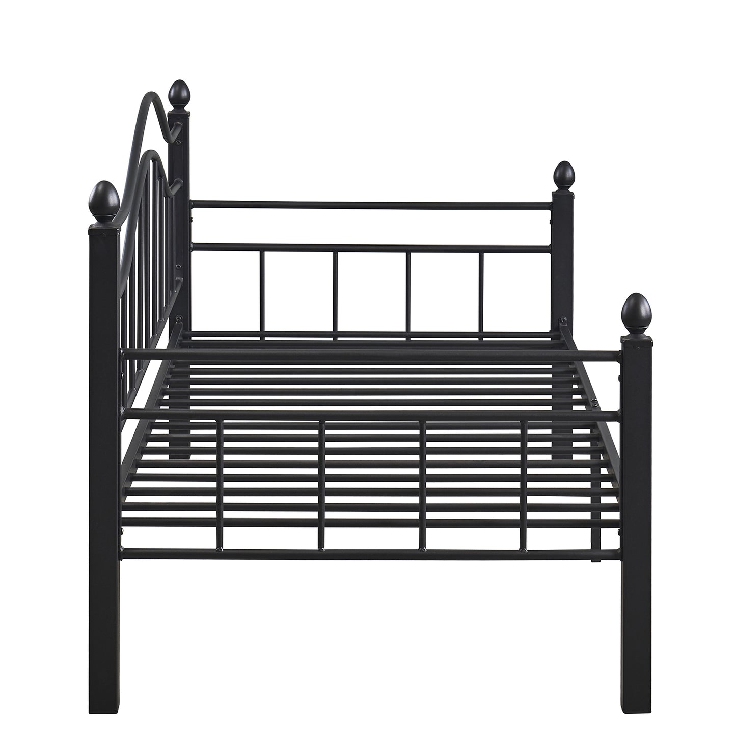 Καναπές Κρεβάτι ArteLibre PECOS Μαύρο Μέταλλο Για Στρώμα 90x190cm - Hippiehome.gr