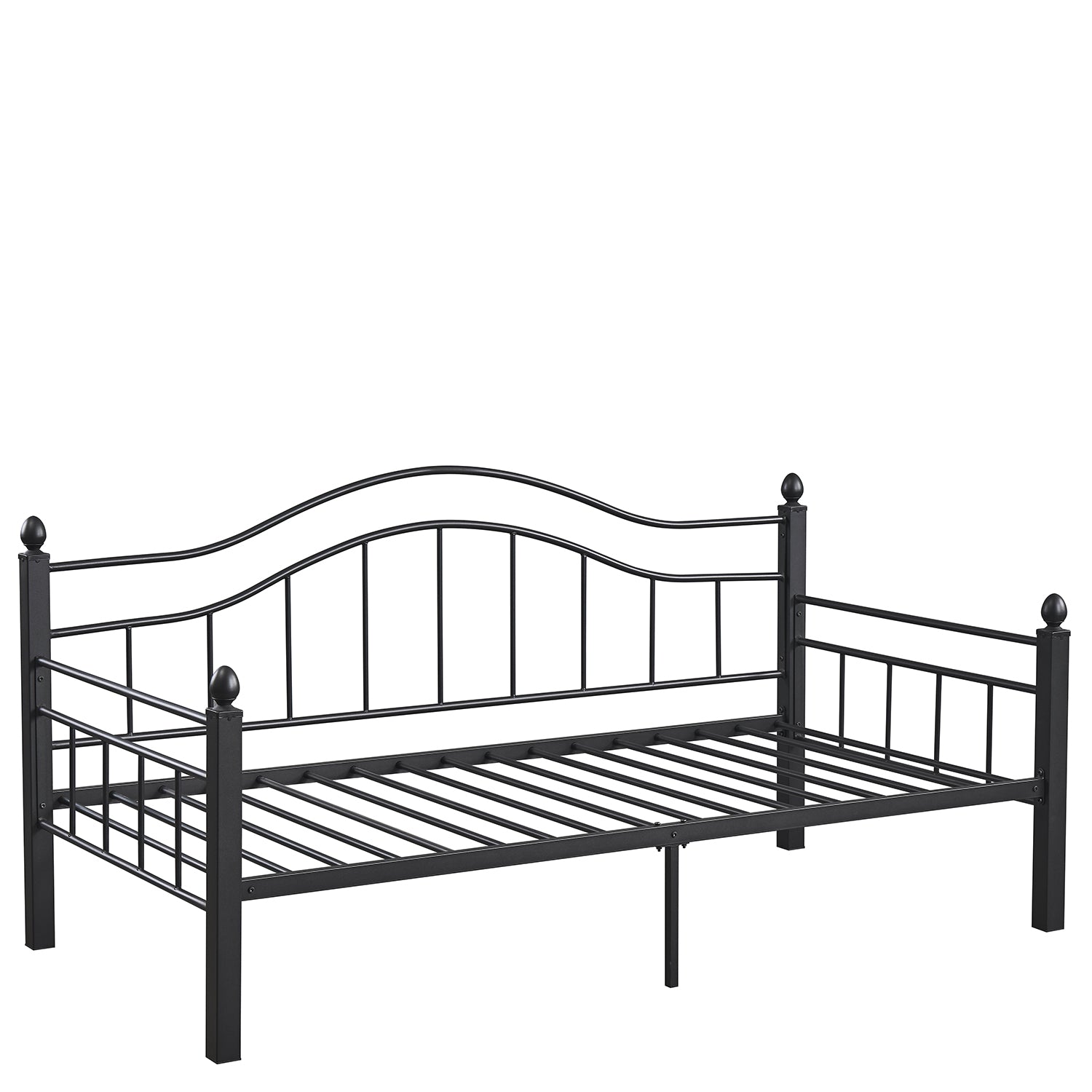 Καναπές Κρεβάτι ArteLibre PECOS Μαύρο Μέταλλο Για Στρώμα 90x190cm - Hippiehome.gr