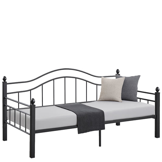 Καναπές Κρεβάτι ArteLibre PECOS Μαύρο Μέταλλο Για Στρώμα 90x190cm - Hippiehome.gr