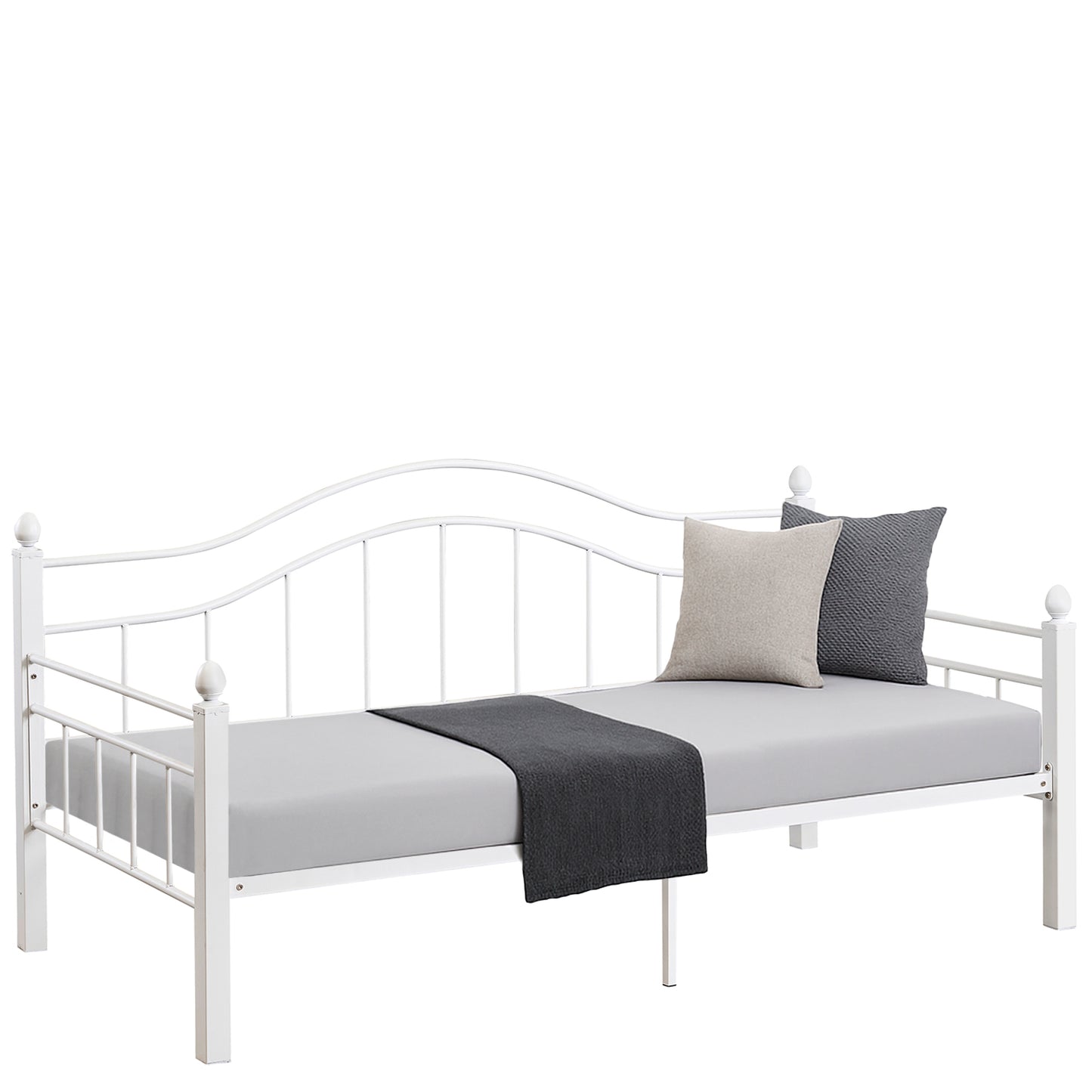 Καναπές Κρεβάτι ArteLibre PECOS Λευκό Μέταλλο Για Στρώμα 90x190cm - Hippiehome.gr