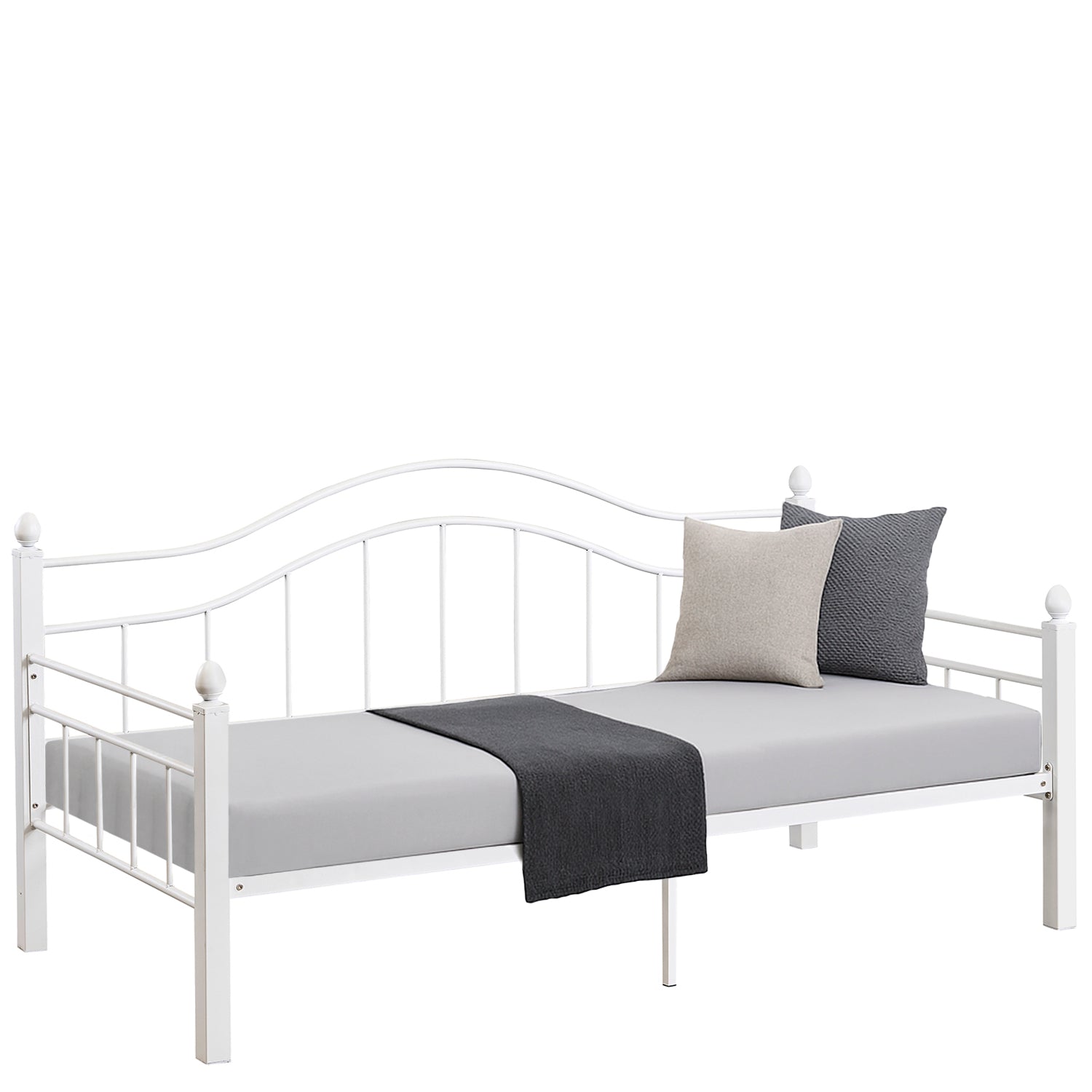 Καναπές Κρεβάτι ArteLibre PECOS Λευκό Μέταλλο Για Στρώμα 90x190cm - Hippiehome.gr