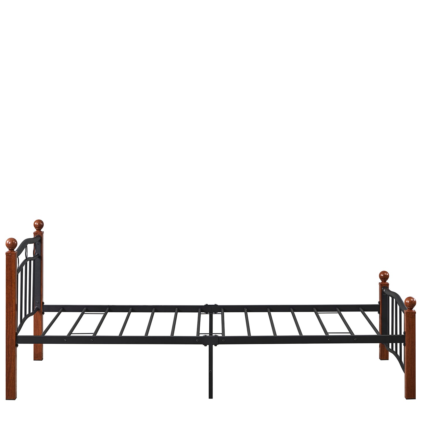 Κρεβάτι Μονό ArteLibre ARROWHEAD Μαύρο/Καρυδί Μέταλλο Για Στρώμα 90x200cm - Hippiehome.gr