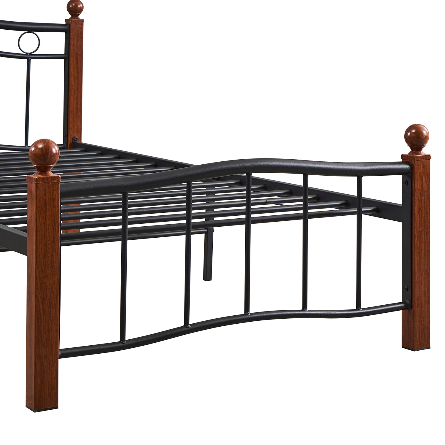 Κρεβάτι Μονό ArteLibre ARROWHEAD Μαύρο/Καρυδί Μέταλλο Για Στρώμα 90x200cm - Hippiehome.gr