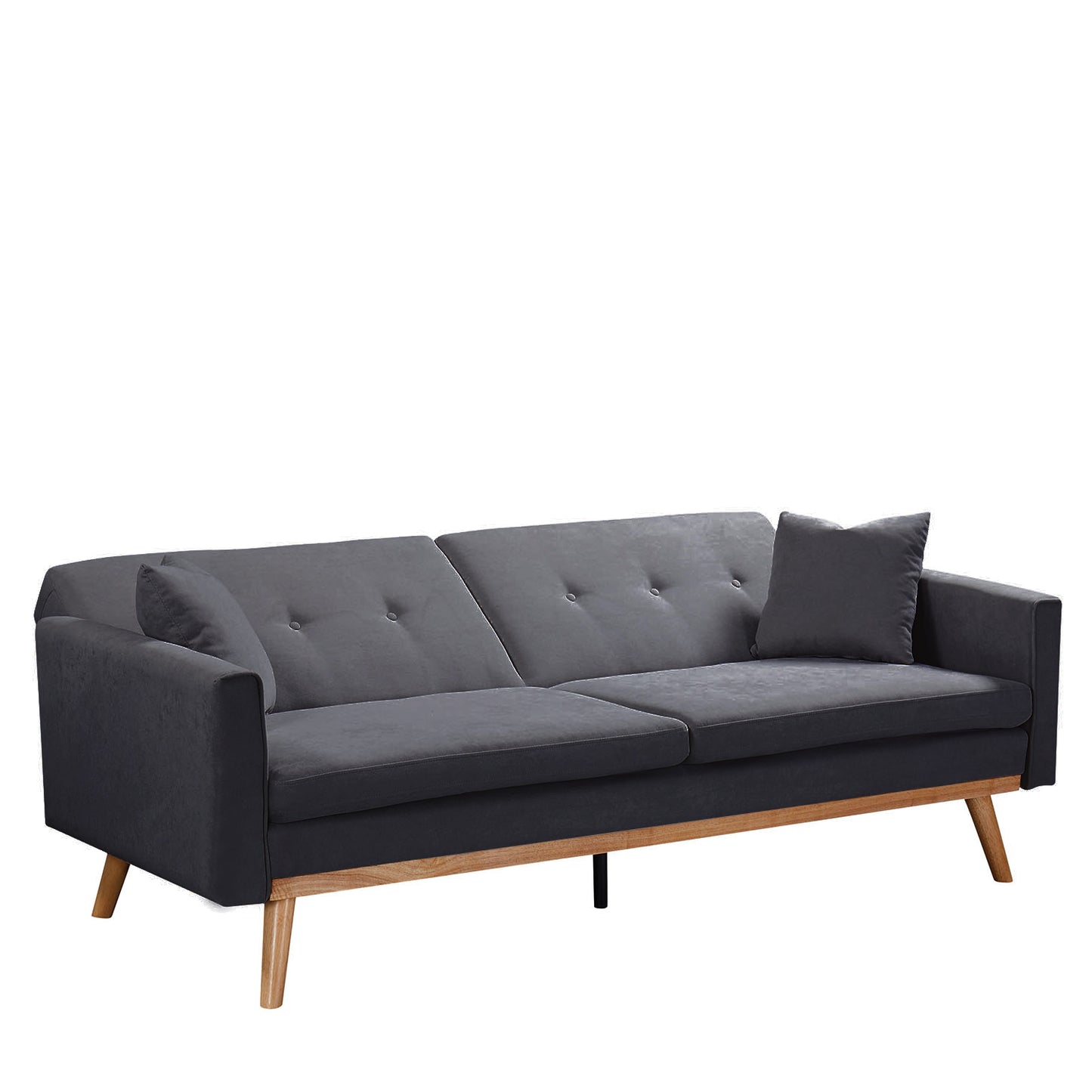 Καναπές Κρεβάτι ArteLibre BELVIA Σκούρο Γκρι 202x89x83cm - Hippiehome.gr