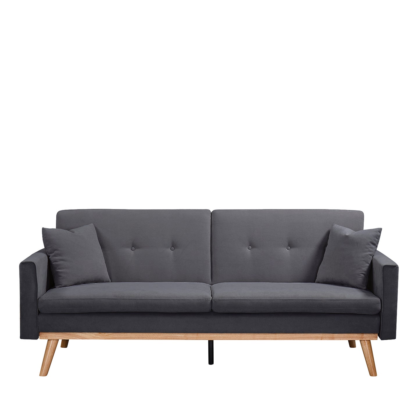 Καναπές Κρεβάτι ArteLibre BELVIA Σκούρο Γκρι 202x89x83cm - Hippiehome.gr