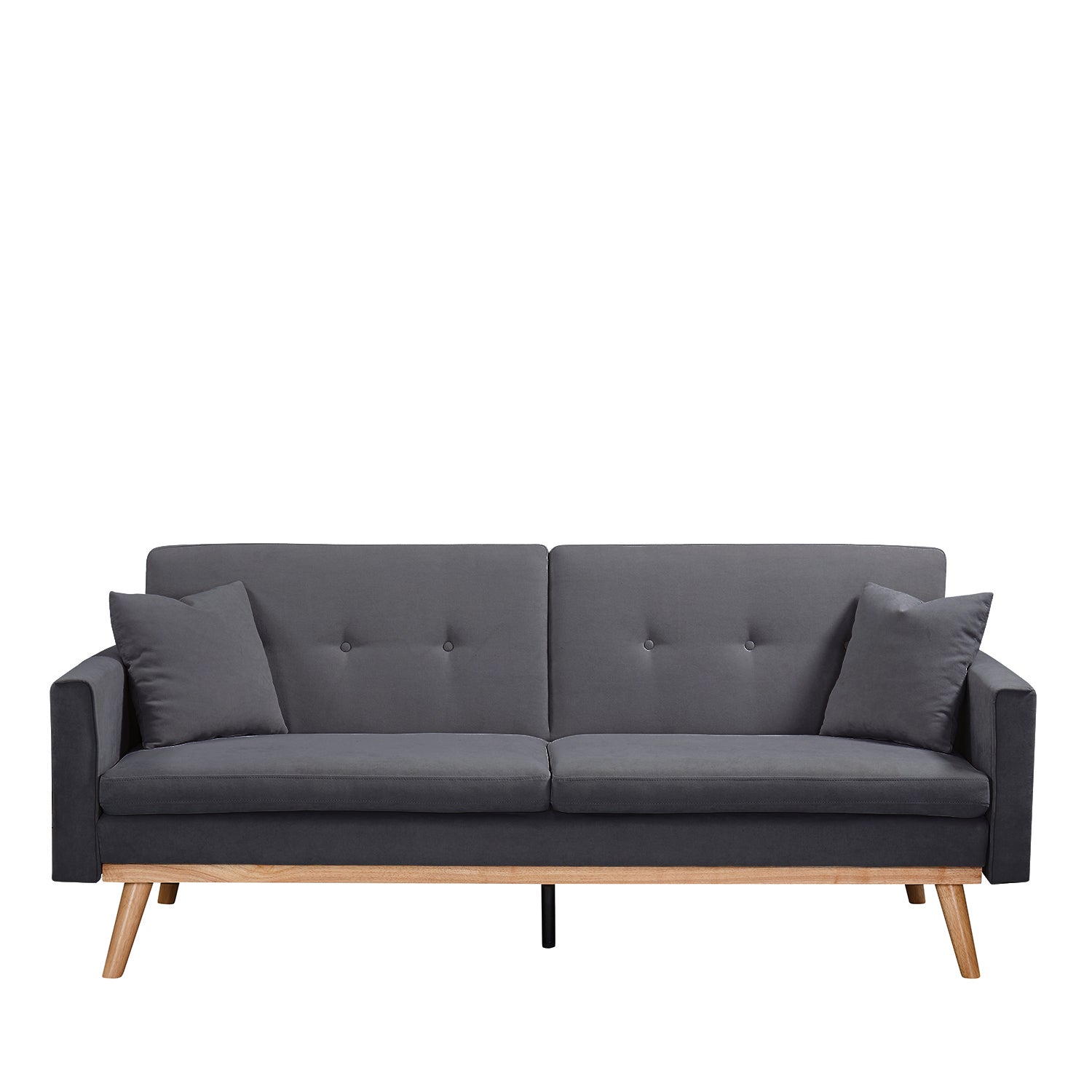 Καναπές Κρεβάτι ArteLibre BELVIA Σκούρο Γκρι 202x89x83cm - Hippiehome.gr