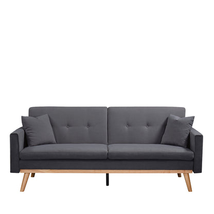 Καναπές Κρεβάτι ArteLibre BELVIA Σκούρο Γκρι 202x89x83cm - Hippiehome.gr