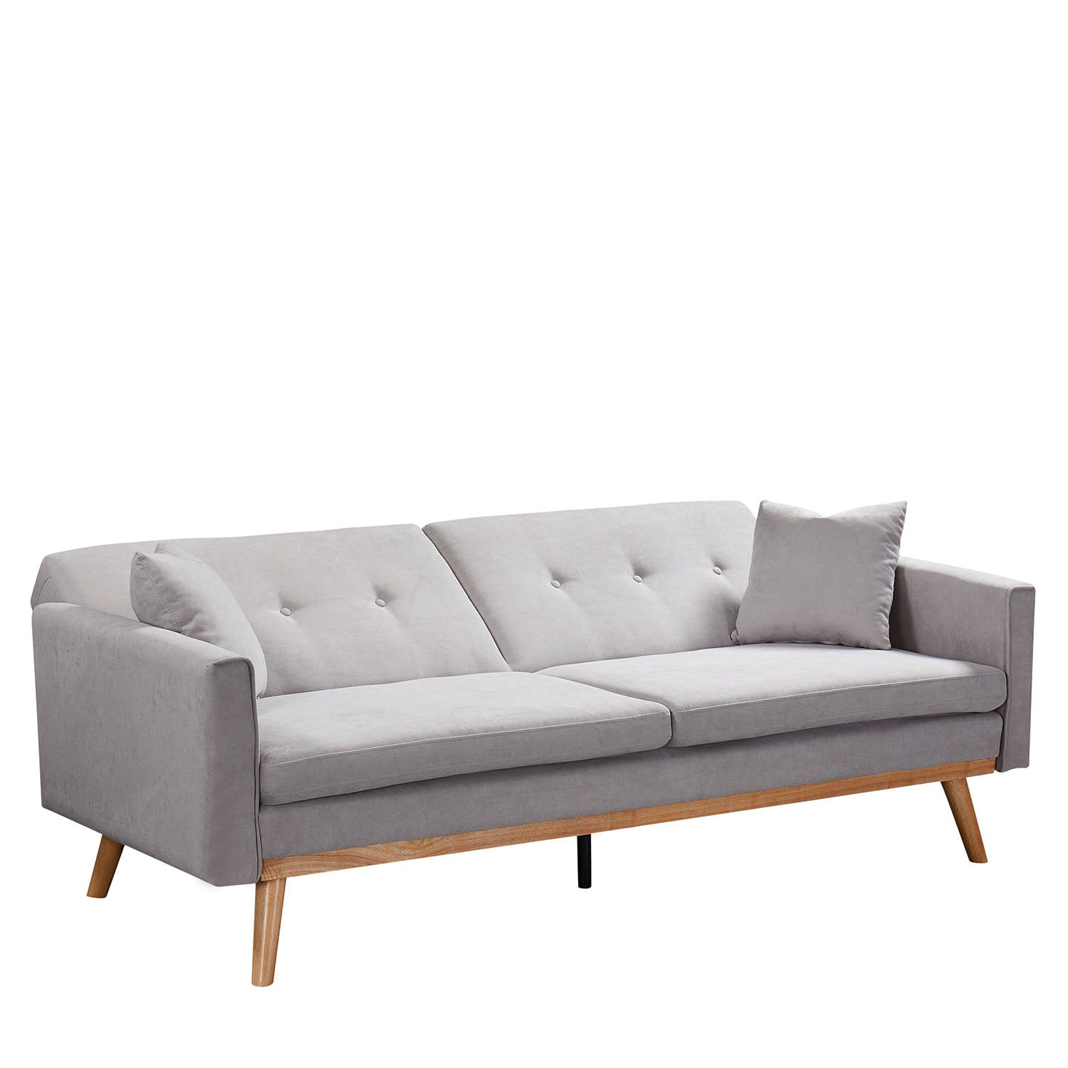Καναπές Κρεβάτι ArteLibre BELVIA Ανοιχτό Γκρι 202x89x83cm - Hippiehome.gr