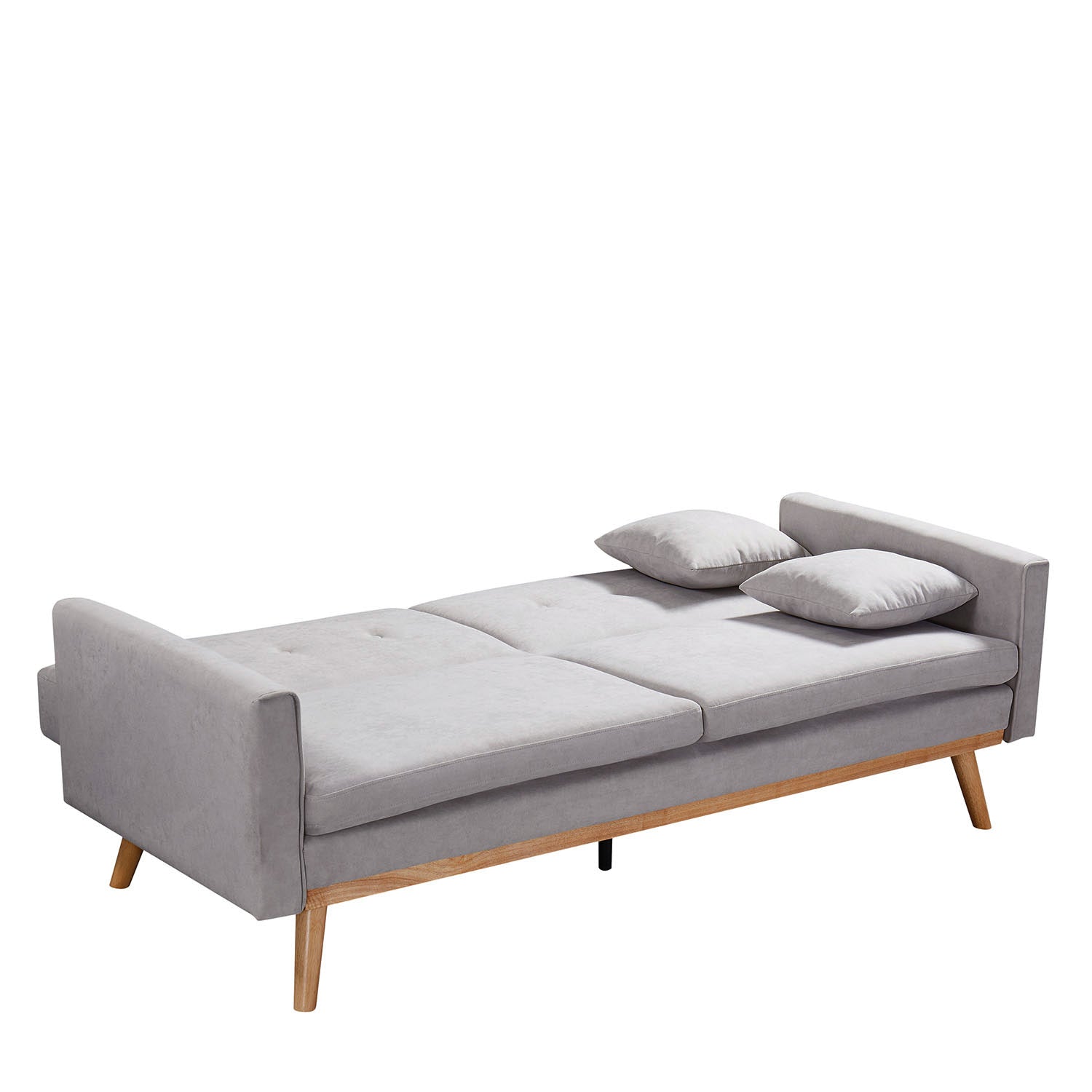 Καναπές Κρεβάτι ArteLibre BELVIA Ανοιχτό Γκρι 202x89x83cm - Hippiehome.gr