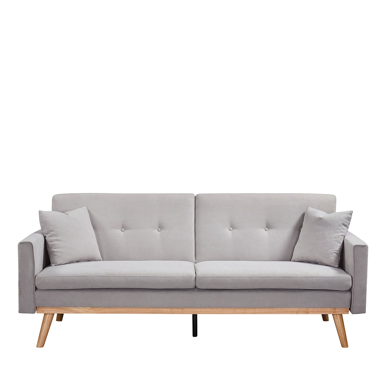 Καναπές Κρεβάτι ArteLibre BELVIA Ανοιχτό Γκρι 202x89x83cm - Hippiehome.gr