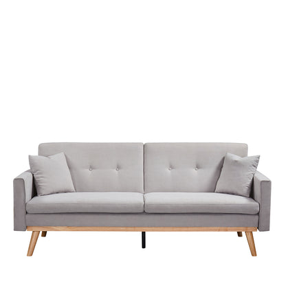 Καναπές Κρεβάτι ArteLibre BELVIA Ανοιχτό Γκρι 202x89x83cm - Hippiehome.gr