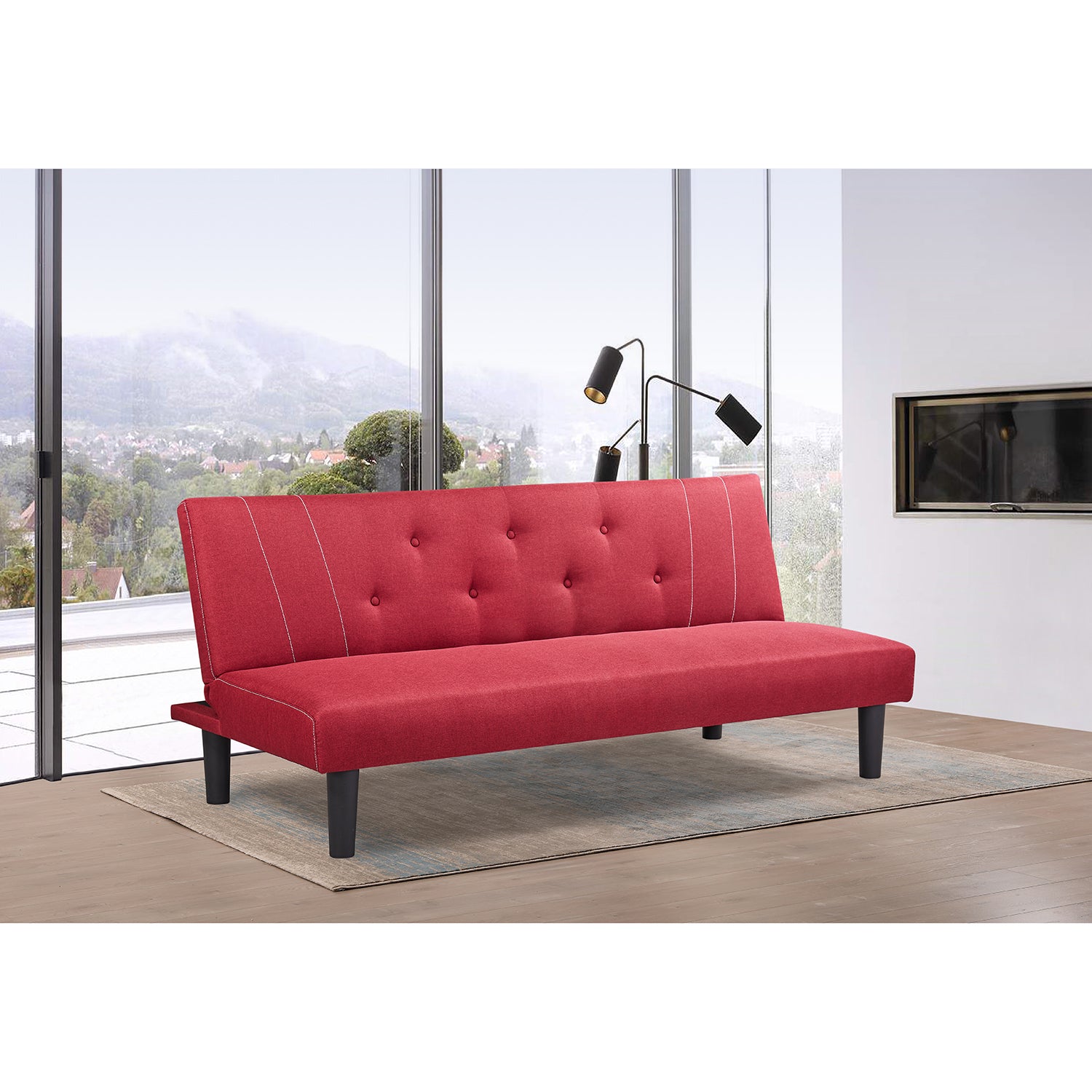 Καναπές Κρεβάτι ArteLibre ASTRI Κόκκινο 180x77x73cm - Hippiehome.gr