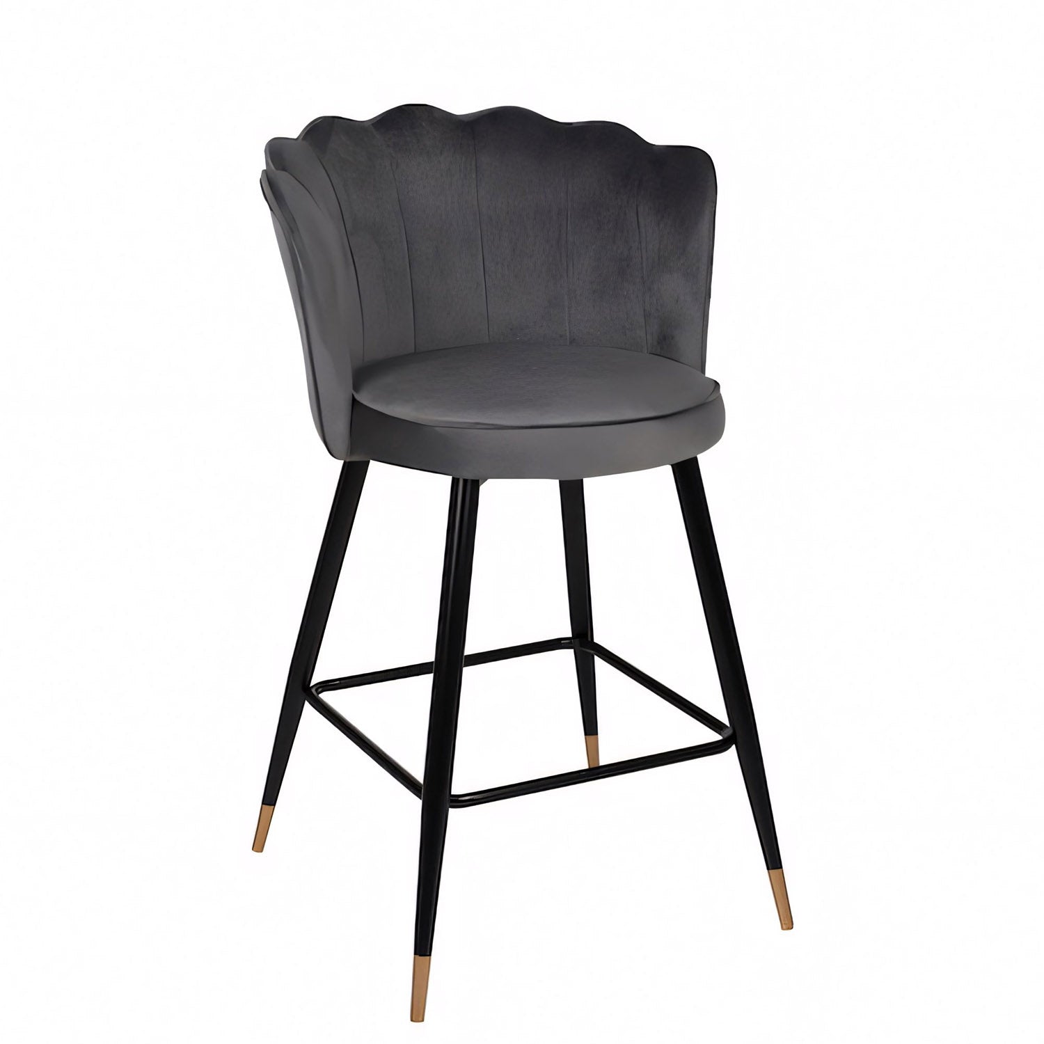 Σκαμπό Bar ArteLibre GESELL Με Πλάτη Γκρι Βελούδο/Μέταλλο 50x50x90cm - Hippiehome.gr