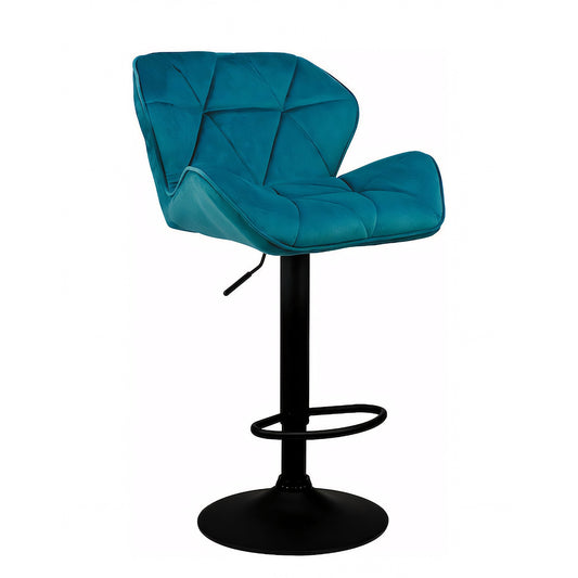 Σκαμπό Bar ArteLibre HERMOSO Με Πλάτη Πτυσσόμενο Πετρόλ Βελούδο/Μέταλλο 36x48x91-111cm - Hippiehome.gr