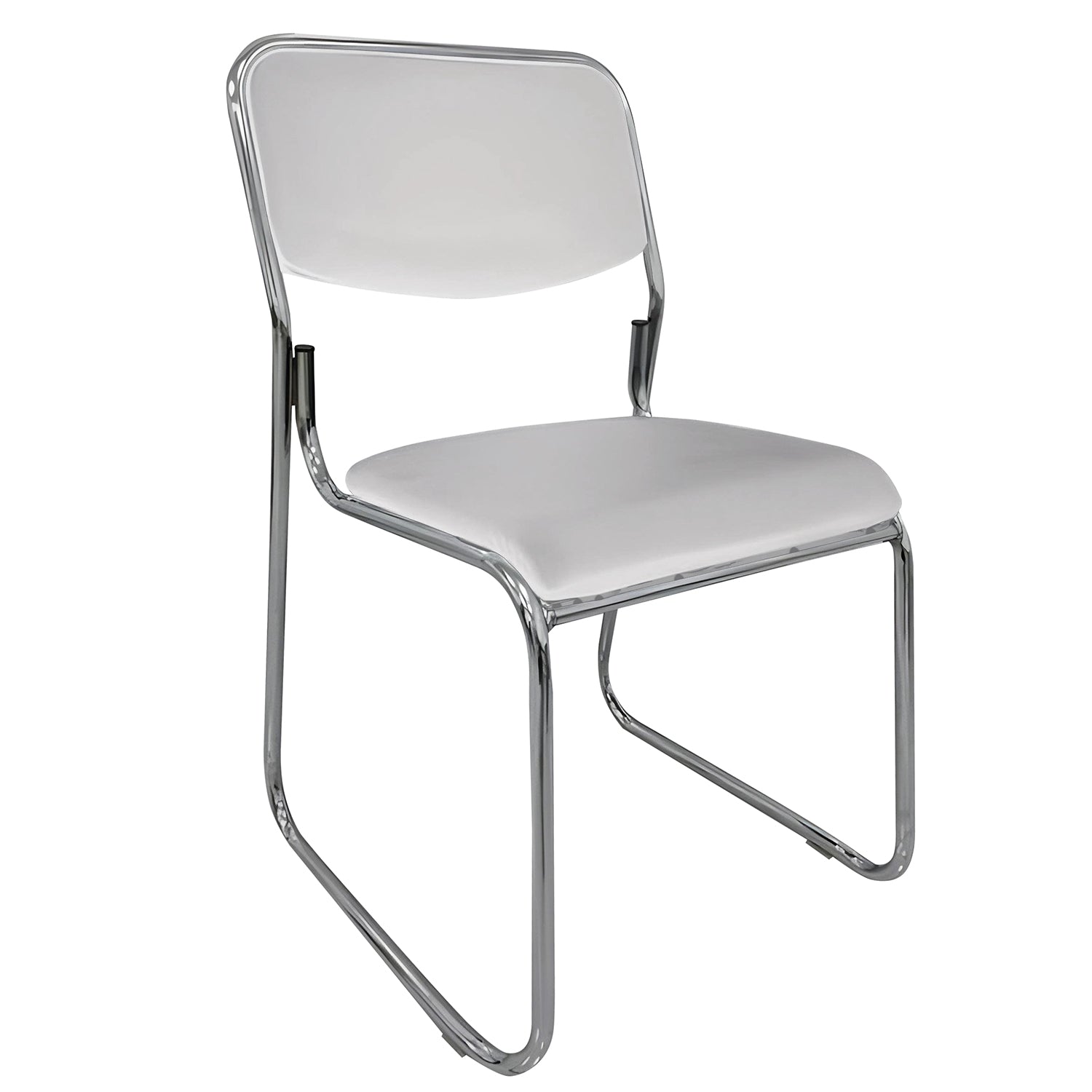 Καρέκλα Επισκέπτη FLEXVISIT Λευκό/Χρώμιο PU/Μέταλλο 40x41x81cm - Hippiehome.gr