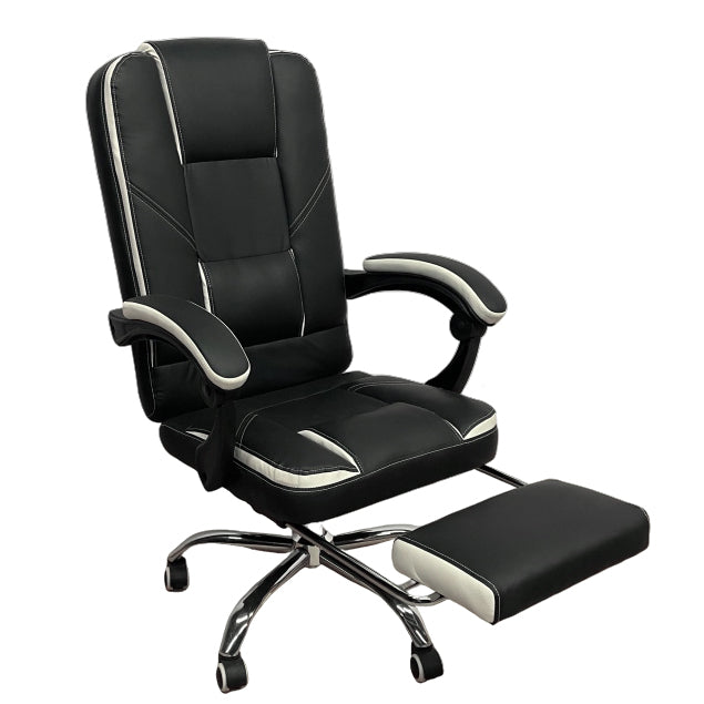 Καρέκλα Γραφείου OPTISEAT Μαύρο/Λευκό PVC/Μέταλλο 67x65x105-115cm - Hippiehome.gr