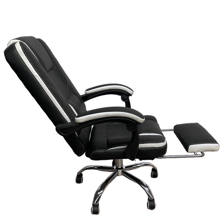 Καρέκλα Γραφείου OPTISEAT Μαύρο/Λευκό PVC/Μέταλλο 67x65x105-115cm - Hippiehome.gr