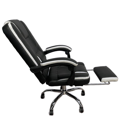 Καρέκλα Γραφείου OPTISEAT Μαύρο/Λευκό PVC/Μέταλλο 67x65x105-115cm - Hippiehome.gr