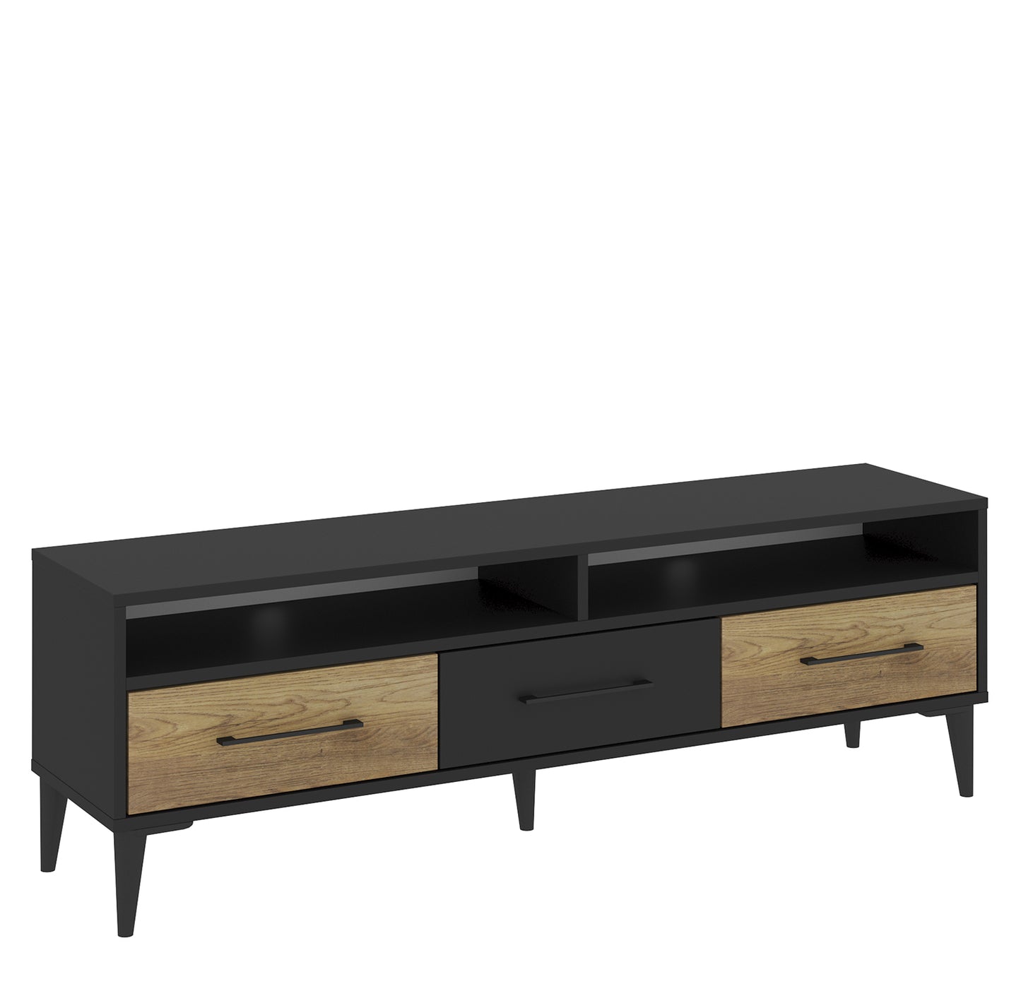 Έπιπλο Τηλεόρασης ArteLibre SYBILLA Φυσικό/Μαύρο Μοριοσανίδα/Μελαμίνη 150x35x53cm - Hippiehome.gr