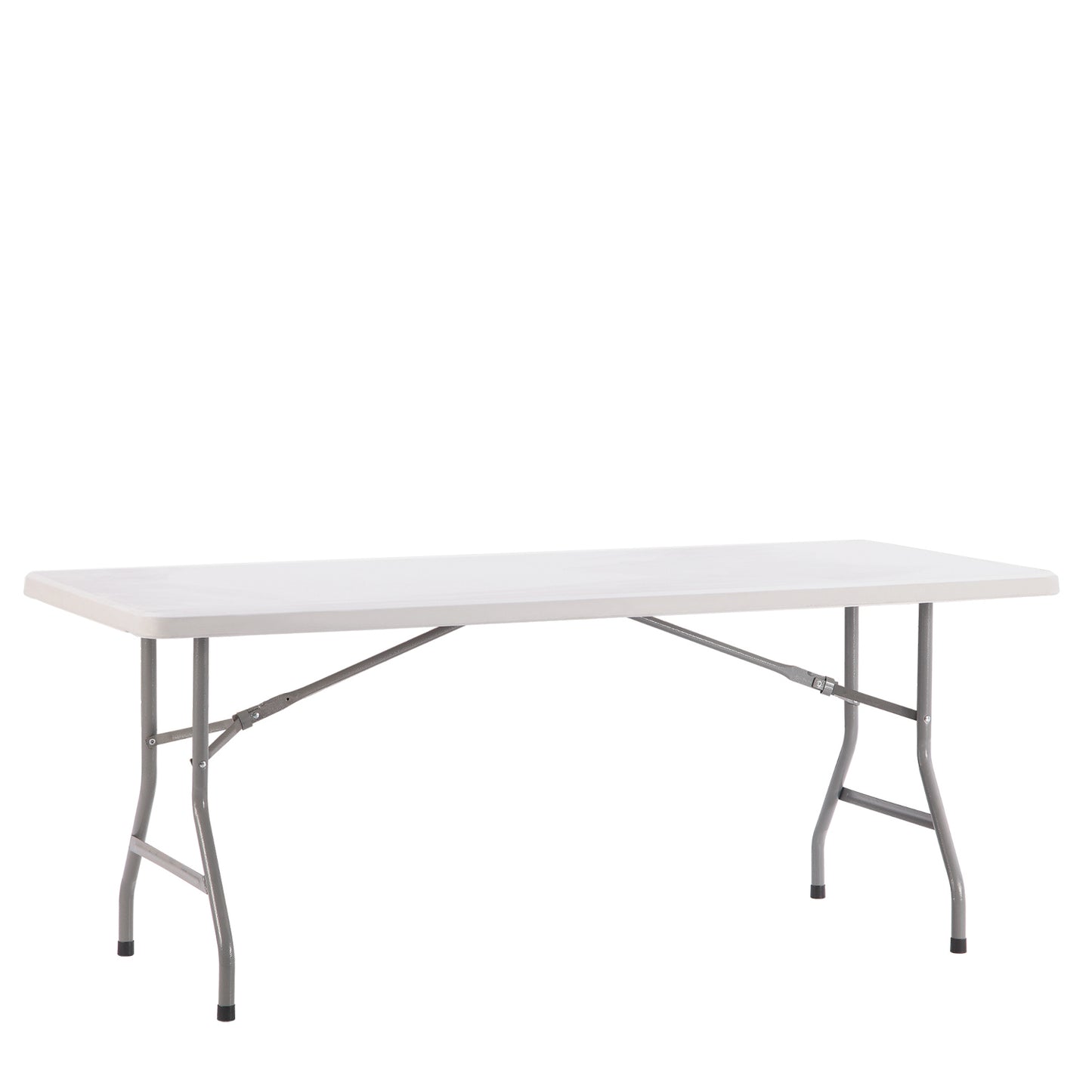 Τραπέζι Catering ArteLibre POPLAR Πτυσσόμενο Λευκό/Γκρι HDPE/Μέταλλο 180x75x74cm - Hippiehome.gr