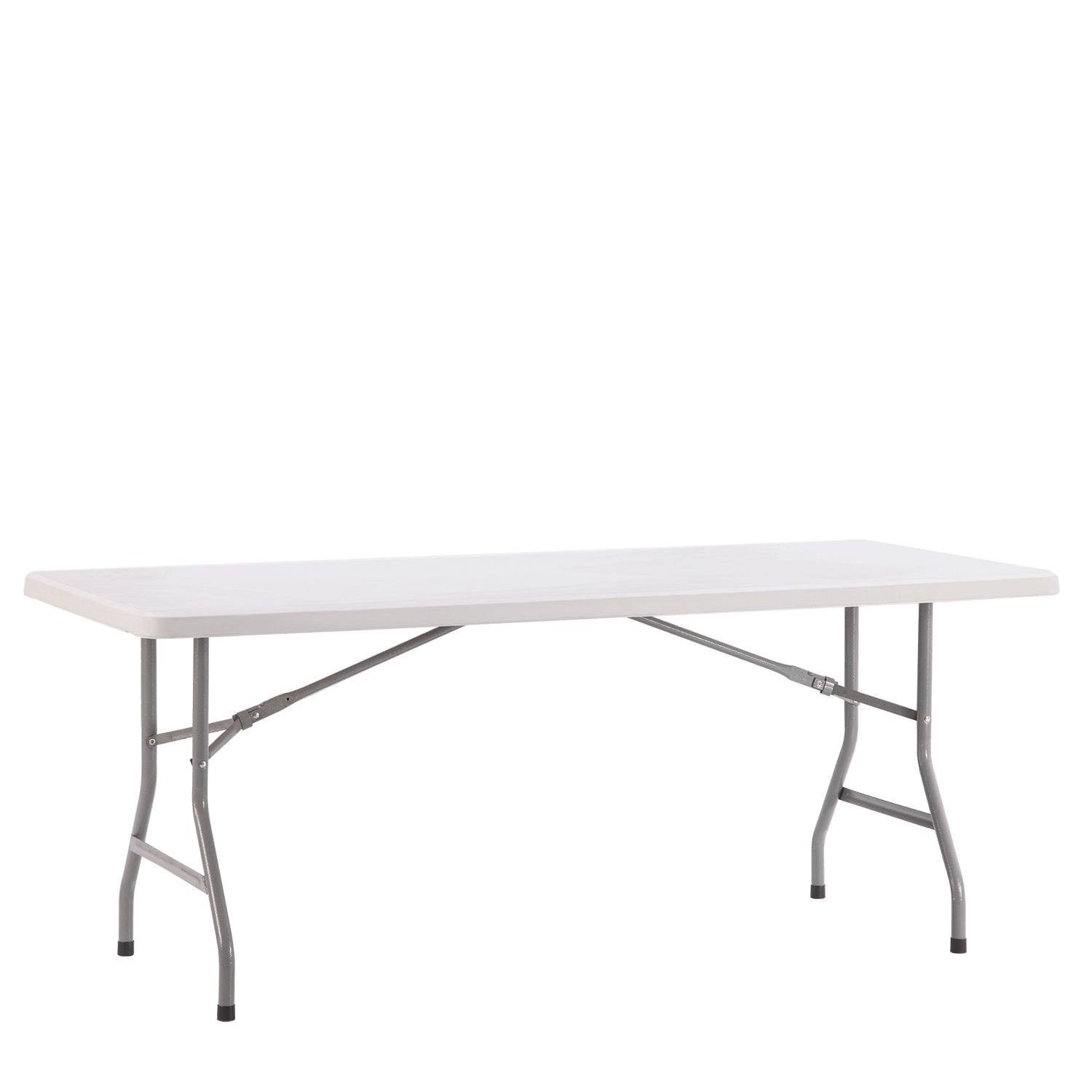 Τραπέζι Catering ArteLibre POPLAR Πτυσσόμενο Λευκό/Γκρι HDPE/Μέταλλο 180x75x74cm - Hippiehome.gr