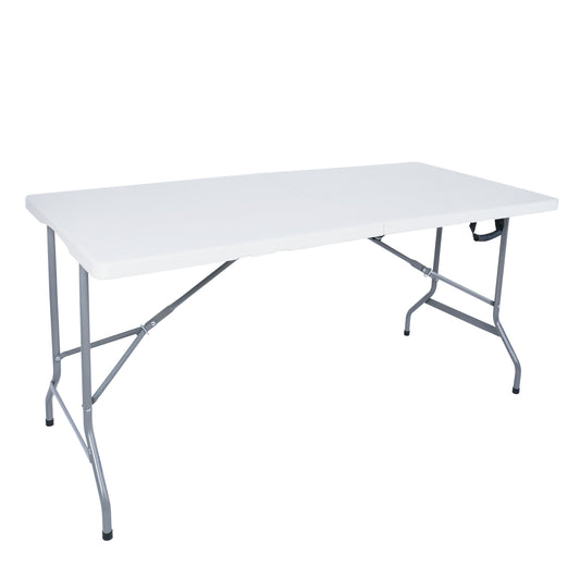 Τραπέζι Catering ArteLibre LIME Πτυσσόμενο (Βαλίτσα) Λευκό/Γκρι HDPE/Μέταλλο 150x70x74cm - Hippiehome.gr