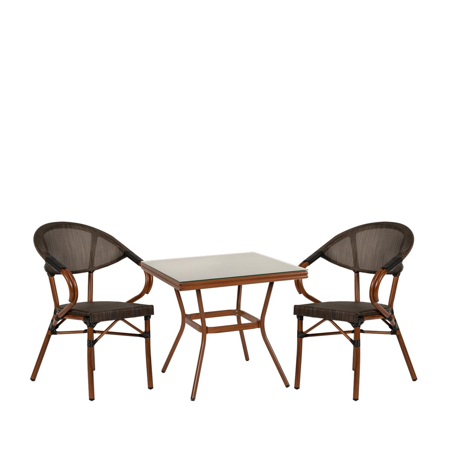 Σετ Τραπεζαρία Κήπου ArteLibre ANGOLA Μπαμπού Αλουμίνιο/Γυαλί Με 2 Πολυθρόνες 14990222 - Hippiehome.gr