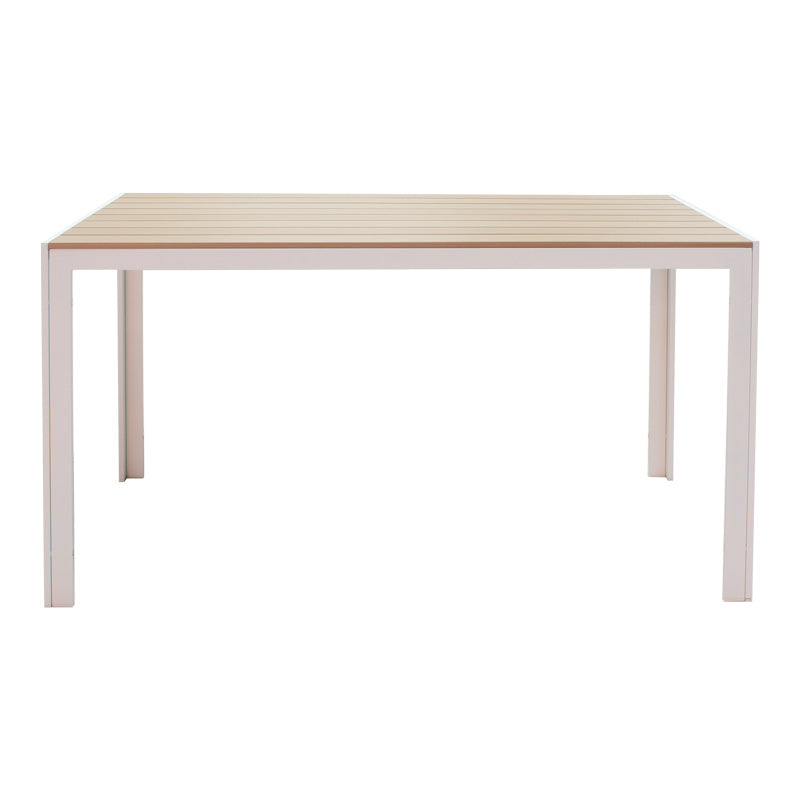 Τραπεζαρία Zacreta-Nares σετ 5τεμ pakoworld λευκό-φυσικό 140x80x72.5εκ - Hippiehome.gr