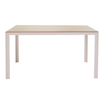 Τραπεζαρία Zacreta-Nares σετ 5τεμ pakoworld λευκό-φυσικό 140x80x72.5εκ - Hippiehome.gr