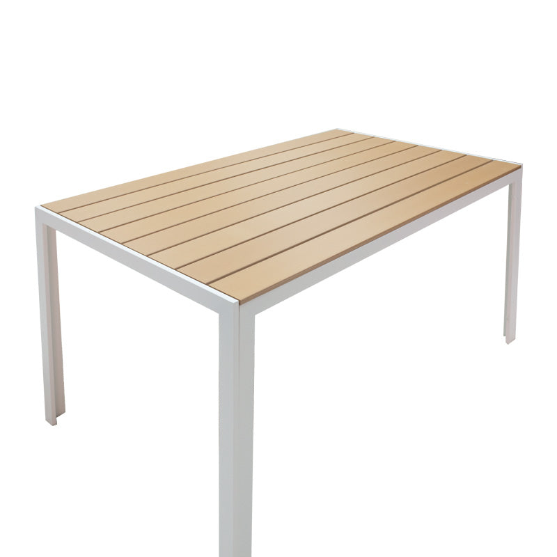 Τραπεζαρία Zacreta-Nares σετ 5τεμ pakoworld λευκό-φυσικό 140x80x72.5εκ - Hippiehome.gr