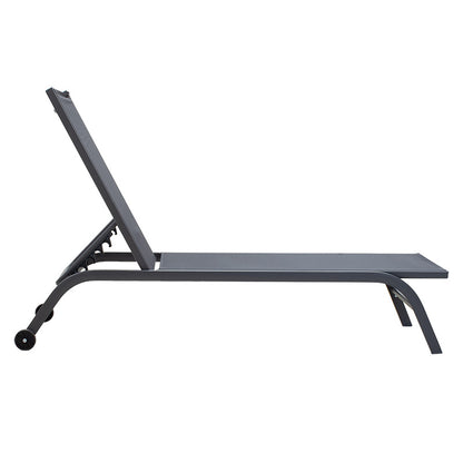 Ξαπλώστρα Jaipur pakoworld αλουμίνιο-textilene ανθρακί - Hippiehome.gr