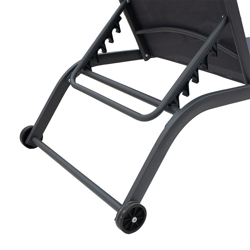 Ξαπλώστρα Jaipur pakoworld αλουμίνιο-textilene ανθρακί - Hippiehome.gr