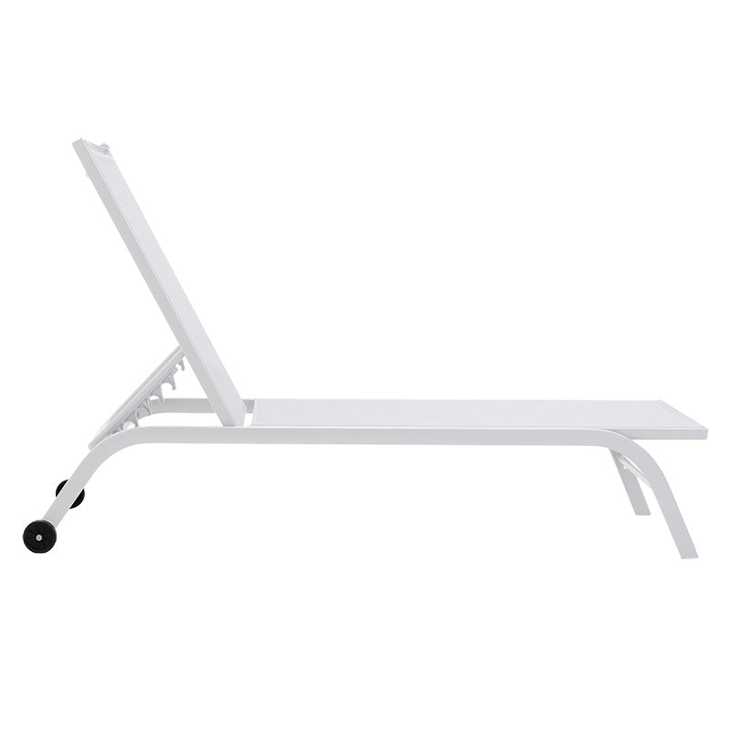 Ξαπλώστρα Jaipur pakoworld αλουμίνιο λευκό-textilene λευκό - Hippiehome.gr