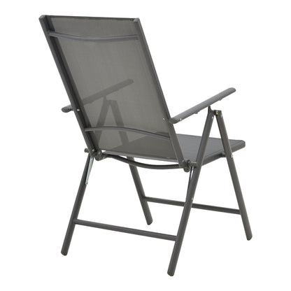 Πολυθρόνα Candor pakoworld ανθρακί μέταλλο και γκρι textilene 51.5x63.5x107εκ - Hippiehome.gr
