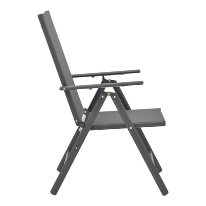 Πολυθρόνα Candor pakoworld ανθρακί μέταλλο και γκρι textilene 51.5x63.5x107εκ - Hippiehome.gr