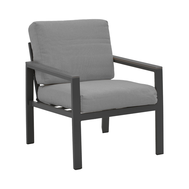 Σαλόνι Fashionable pakoworld σετ 4τμχ ύφασμα σε γκρι απόχρωση και αλουμίνιο-plywood σε ανθρακί απόχρωση - Hippiehome.gr