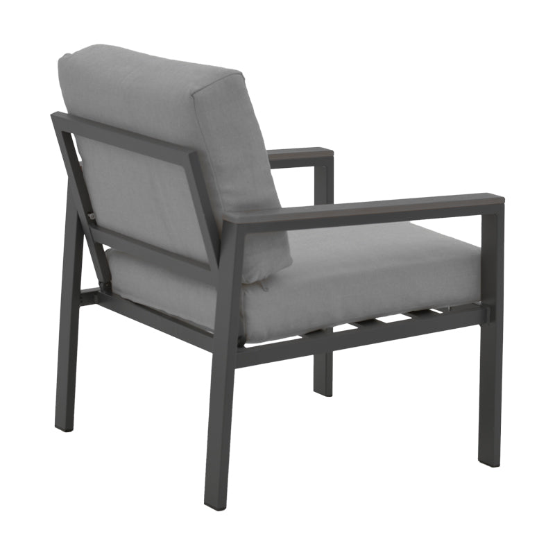 Σαλόνι Fashionable pakoworld σετ 4τμχ ύφασμα σε γκρι απόχρωση και αλουμίνιο-plywood σε ανθρακί απόχρωση - Hippiehome.gr